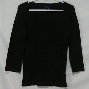 Y2K - OLD NAVY | large | Classic Black Three-Quarter Sleeve Top | NWOT
